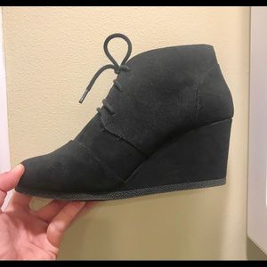 Maurices Black Wedge Boots/Shoes